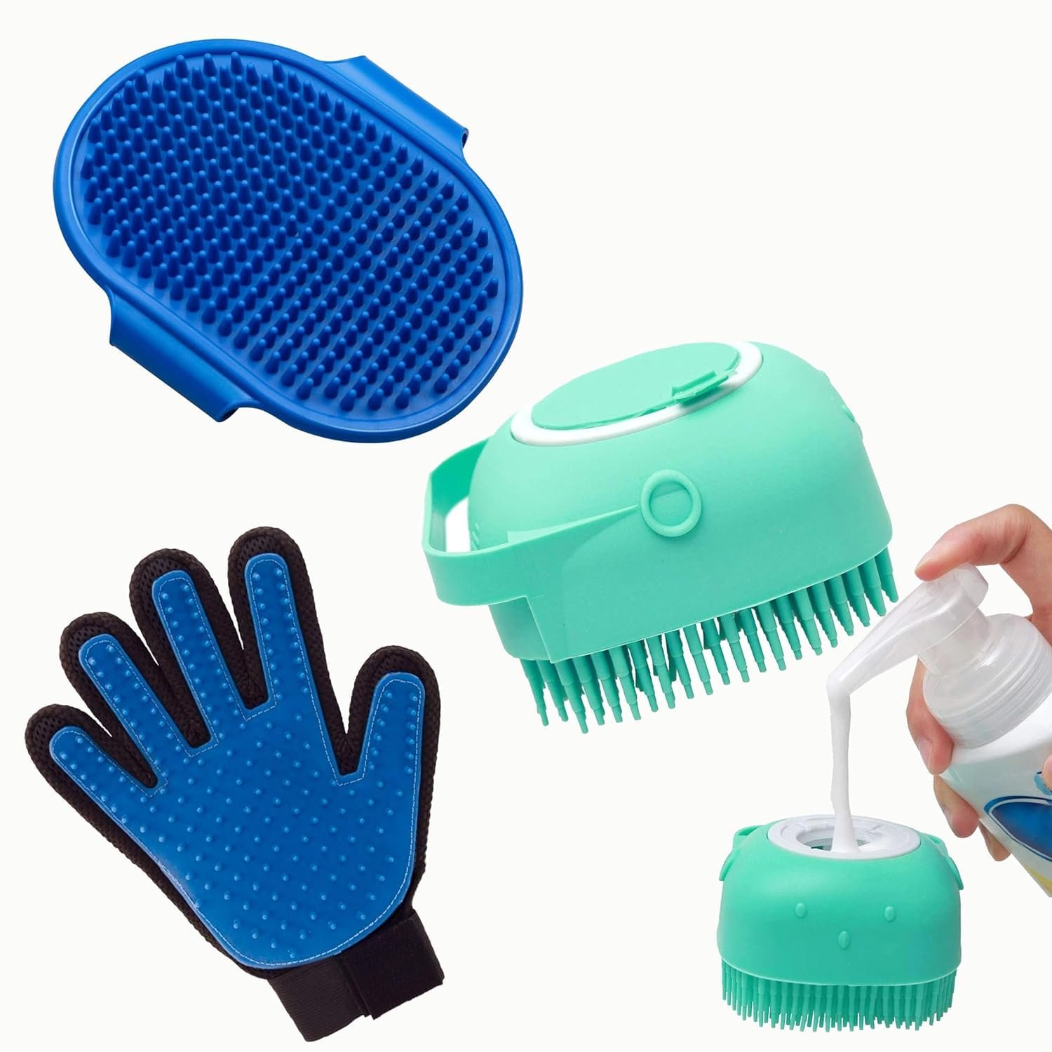 Dog Hair Bath Brush combo