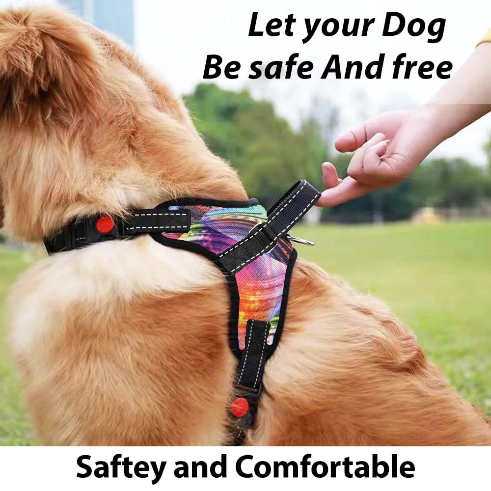 Butterfly Dog Harness and Lease with Free Plastic Bowl Comfort